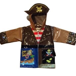 Kidorable Baby 12-18M Pirate Brown Hooded Rain Coat Jacket